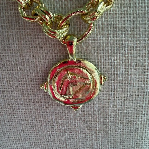 Gold-Tone Medallion Chain Necklace - Women Jewelry - Picture 2 of 3